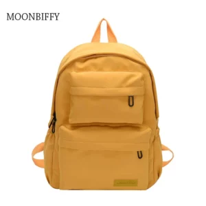2022 New Korean Large-capacity Outdoor Backpack Boys Girls Solid Color School Bag Female Wear Oxford Cloth Student Backpack - Image 2