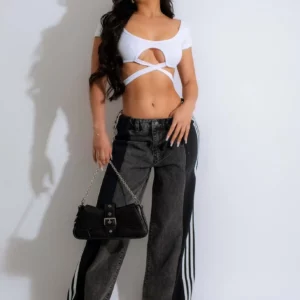 Wide Leg Jeans Cargo Pants Sexy Women High Waist Elegant Streetwear Denim Casual Straight Trousers - Image 5