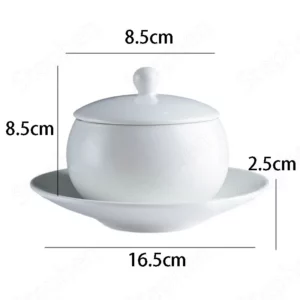 Creative Matte White Ceramic Bowl with Lid Modern Restaurant Hotel Dessert Bird's Nest Shark Fin Dim Sum Steaming Bowl Tableware - Image 6