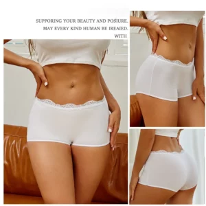 Women's Panties Seamless Sports Wavy Edge Silk Satin Boxers Underwear Female Lovely Briefs Cozy Lingerie Intimate Underpants - Image 5