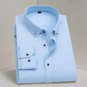 39-44 men's long sleeved shirt, business dress, leisure, professional decoration, new style work clothes, versatile men's shirt - Image 2