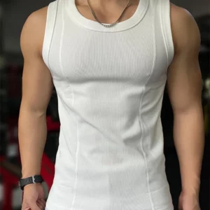 New Men's Casual Tank Top Summer Fitness Training Elastic Base Layer 2024 Sleeveless Sports Vest bodybuilding gym t shirt men - Image 6