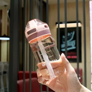 500ml Transparent Plastic Straw Water Cup,Portable Anti-fall Scale Sports Water Bottle,Suitable for Outdoor Sports, Activities - Image 6