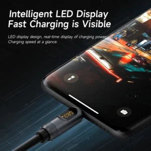 Hagibis USB C Cable with LED Display Type C to C Fast Charger Cable PD 240W Silicone Charging Cord for iPhone 16 Macbook Pro Air - Image 2