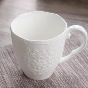 300ml, white embossed porcelain cute snow mugs, copo cafe nespresso cup, ceramic funny mugs christmas gift, taza para cafe cup - Image 4