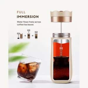 320ML French Press Coffee Tea Maker Stainless Steel Portable Coffee Pot Insulated Travel Mug with Plunger Filter for Outdoor - Image 5