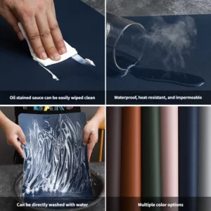 PVC Double-sided Leather Dining Table Mat, Desktop Decoration, Home Dining Plate Mat, Anti Slip Bowl Mat, Thermal Insulation Mat - Image 5
