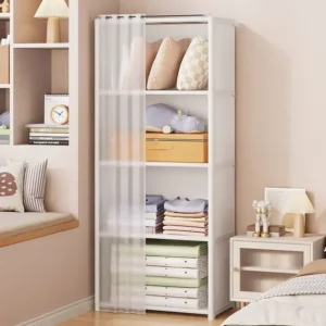 Open Closets Storage Locker Armoire Wardrobe Closet Folding Clothes Cabinet Dressing Rooms Dressers Bedroom Furniture Assembly - Image 3