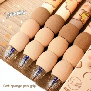 4Pcs Cartoon Capibara Erasable Pencil Gradient Sponge Neutral Press Move Pen Elementary School Blue Pen Erasable Pen - Image 5