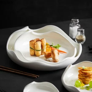 Ceramic Dinner Dish Steak Plates Creative Household Irregular Shaped Tableware Pasta Plate Modern Hotel Restaurant Dessert Trays - Image 3