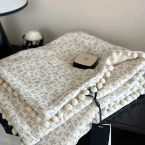 Fleece Blanket Light Luxury Ins Crepe Cotton Multi-functional Small Blanket Office Nap Blanket Shawl Cover Blanket - Image 6
