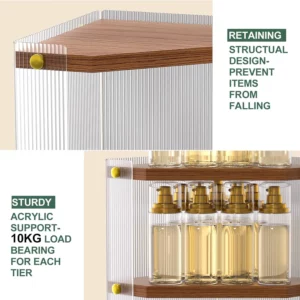 3-Tier Bathroom Shelf Corner Countertop Storage Kitchen Acrylic Rack Vanity Tray Space Saving Makeup Organizer Bath Accessories - Image 3