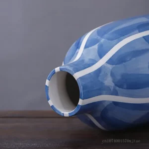 Chinese Style Creative Ceramic Vase, Blue and Green Vases, Decoration for Home, Living Room, Bedroom, Study, Office, New, 1Pc - Image 4