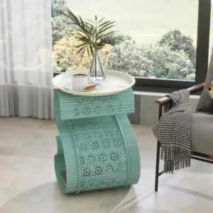 Innovative Metal Art Sofa Stand Minimalist S-Shaped Holder Family Space Coffee Desk with Storage Balcony Furniture - Image 2