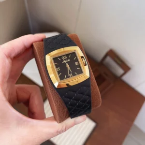 Vintage women's watch quartz genuine leather strap light luxury personalized bold wristwatch - Image 4