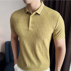 Brand Clothing Men's Summer High Quality Knitted Polo Shirts Man Slim Fit Fashion Short Sleeve Polo Shirts Man Tees 3XL-M - Image 2