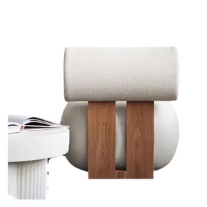 Household Nordic Solid Wood Single Sofa Chair Light Luxury Customizable Living Room Chair Simple Woolen Velvet Leisure Chair New - Image 5