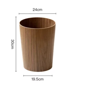 Wooden Style Minimalist Wooden Trash Bin Creative Home Homestay Hotel Living Room Bedroom with Lid Flip Paper Basket - Image 6
