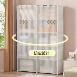 Open Closets Storage Locker Armoire Wardrobe Closet Folding Clothes Cabinet Dressing Rooms Dressers Bedroom Furniture Assembly - Image 5