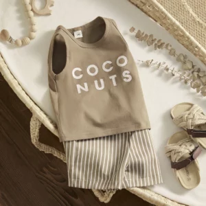 ma&baby 0-3Y Toddler Infant Newborn Baby Boy Clothes Set Letter Print Vest Sleeveless Tops Striped Shorts Summer Outfits - Image 5