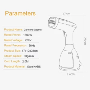 Quick-Heat Hand Garment Iron Steamer for Clothes 1500W Powerful 280ml Portable Fabric Steamer Travelling Home Steam Generator - Image 3