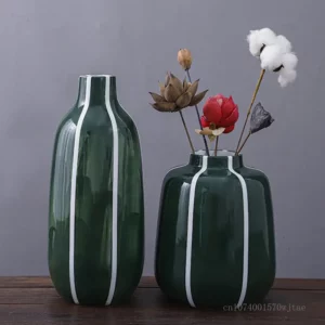 Chinese Style Creative Ceramic Vase, Blue and Green Vases, Decoration for Home, Living Room, Bedroom, Study, Office, New, 1Pc - Image 2