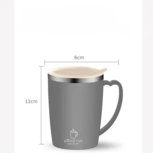 350ml Vacuum Cup Portable Mug Insulated Cup for Outdoor Traveling Double Wall Stainless Steel Coffee Cup with Handle and Lid - Image 6