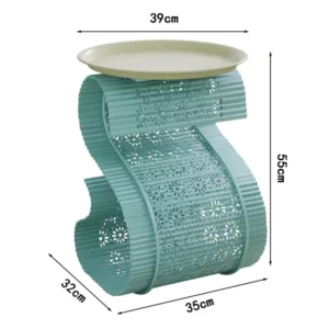 Innovative Metal Art Sofa Stand Minimalist S-Shaped Holder Family Space Coffee Desk with Storage Balcony Furniture - Image 5