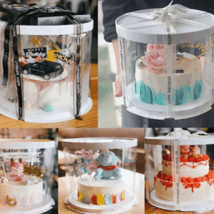 4/6inch PVC Clear Cake Boxes Round Transparent Cake Gift Packaging Box Birthday Wedding Anniversary Party Dessert Present Decor - Image 2