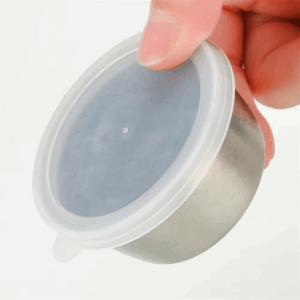 304 Stainless Steel Sauce Seasoning Container 40ml Sauce Cup Silicone Cover Leak-proof Salad Dipping Dish Small Storage Box - Image 3