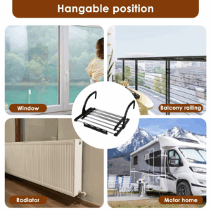 Foldable Hanging Clothes Drying Rack Extendable Balcony Stainless Steel Radiator Clothes Dryer Rack for Hanging Clothes Shoe - Image 4