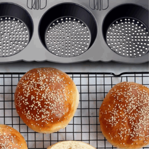 6 Cavity Hamburger Bun Mould Foldable Reusable Bread Mould ‑40℉ to +446℉ Heat Resistance Baking Mould for Kitchen - Image 7