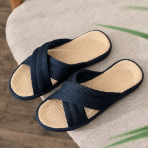 Man's Summer New Four Seasons One Word Linen Slippers Soft Sole Non Slip Sweat-Absorbing Silent Home Slippers - Image 7