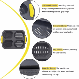 Baking Mould Restaurant Hamburger Bun Silicone Mold Foldable Reusable Bread Pan Heat Resistance DIY Kitchen Tool Accessories - Image 4