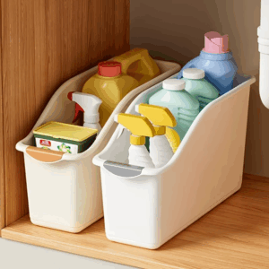 1pc Curved Plastic Storage Box Multi-Functional Home Organizer for Cleaning Products Household Storage Baskets Containers - Image 7