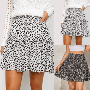 Skirts For Women Knee Length Women'S Summer Cute High Waist Ruffle Skirt Print Swing Beach Mini Skirt Ropas De Mujeres - Image 6