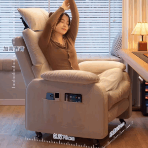 Leather Recliner Chair For Elderly Breathable Comfort with head restraint Holders Footrest Ergonomic Living Room Sofa - Image 3