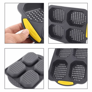 Baking Mould Restaurant Hamburger Bun Silicone Mold Foldable Reusable Bread Pan Heat Resistance DIY Kitchen Tool Accessories - Image 5