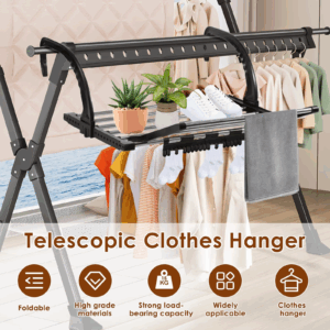 Foldable Hanging Clothes Drying Rack Extendable Balcony Stainless Steel Radiator Clothes Dryer Rack for Hanging Clothes Shoe - Image 3