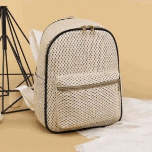 Hot Sale New Fashion Straw Weaving Backpack Women High Capacity Hand Woven Shoulder Bag Casual Light Travel Backpacks School Bag - Image 3
