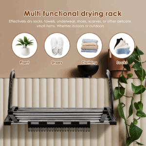 Foldable Hanging Clothes Drying Rack Extendable Balcony Stainless Steel Radiator Clothes Dryer Rack for Hanging Clothes Shoe - Image 6