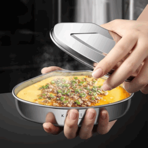 Stainless Steel Steaming Plate Fan Shaped Divided Steaming Plate Grid Household Food Steaming Bowl Tray Kitchen Accessories - Image 5