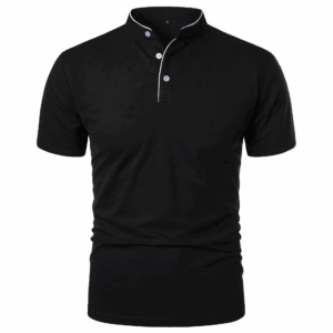 Men Businses T-shirts Casual Male Stand Collar Short Sleeve Patchwork T-shirt Tops BSD-ZT201 - Image 5