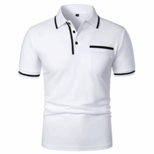 New Men's Short Sleeve Polo Shirts Solid Color Casual T-shirt Summer Trendy Breathable Loose Basic Splice Top Pockets Men Shirts - Image 4