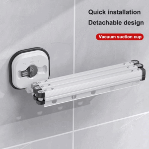 Folding Clothes Hanger Indoor Retractable Cloth Drying Rack Space Saving Home Laundry Clothesline Wall Mount Clothing Rack - Image 7