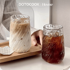 400ML Coffee Mug Glassware Stripe Glass Cup Ice Mug Transparent Glass Tea Cup Drinkware Juice Milk Mocha Cups Kitchen Supplies - Image 2