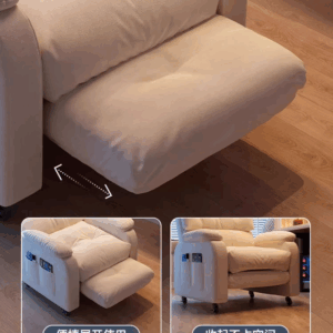 Leather Recliner Chair For Elderly Breathable Comfort with head restraint Holders Footrest Ergonomic Living Room Sofa - Image 4