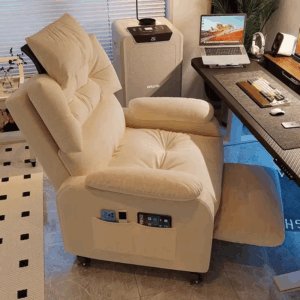 Leather Recliner Chair For Elderly Breathable Comfort with head restraint Holders Footrest Ergonomic Living Room Sofa - Image 7