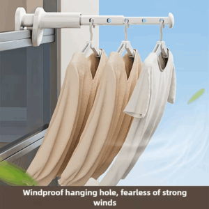 Folding Clothes Drying Rack Window Clothes Rack Foldable Clothes Hanger Drying Rack Rod for Hotel Suitable for Travel - Image 6