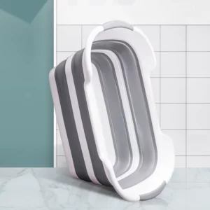 Silicone Foldable Baby Take a bath Bathtub Non-Slip Foot Bath Bucket Folding Portable Pet Dog Cat Bathtub Bathroom Laundry Baske - Image 5